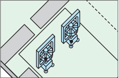 ボビン貼り機による接着作業